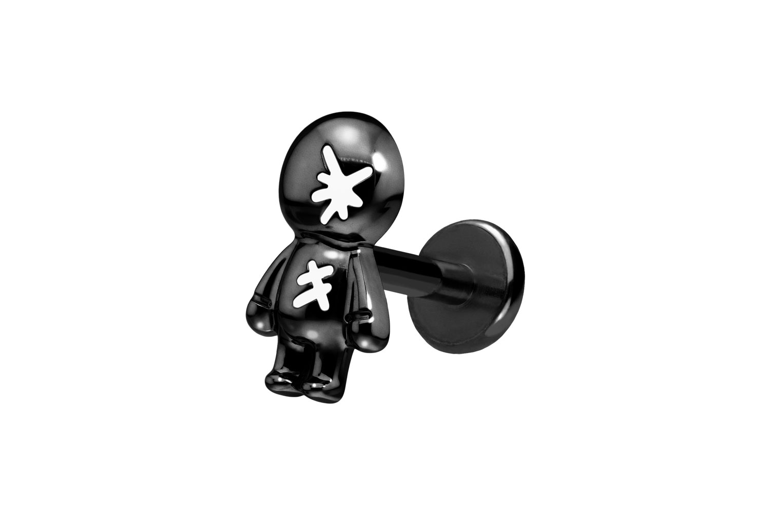 Titan Labret Piercing mit Push Fit PUPPE